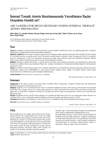 İnternal Torasik Arterin Hazırlanmasında Vazodilatator İlaçlar