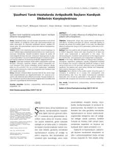 fiizofreni Tan›l› Hastalarda Antipsikotik ‹laçlar›n Kardiyak Etkilerinin