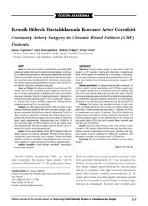 Kronik Böbrek Hastal›klar›nda Koroner Arter Cerrahisi Coronary