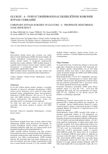 glukoz - 6 - fosfat dehidrogenaz eksikliğinde koroner bypass cerrahisi