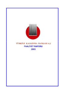 2003 Faaliyet Raporu - Türkiye Kalkınma Bankası