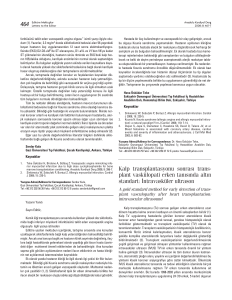 Kalp transplantasyonu sonras› trans- plant vaskülopati erken tan›s