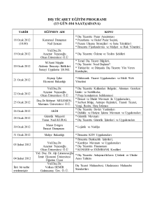 DIŞ TİCARET EĞİTİM PROGRAMI (13 GÜN