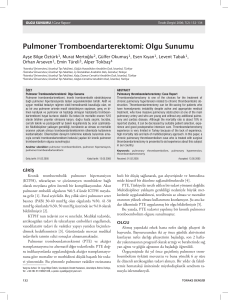 Pulmoner Tromboendarterektomi: Olgu Sunumu