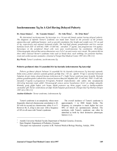 Isochromosome Xq In A Girl Having Delayed Puberty