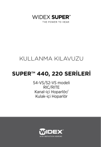 KULLANMA KILAVUZU SuPer™ 440, 220 Serileri