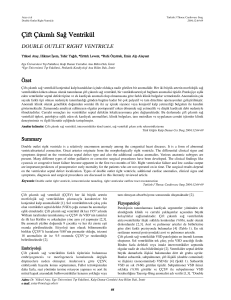 Çift Çıkımlı Sağ Ventrikül - Türk Göğüs Kalp Damar Cerrahisi Dergisi