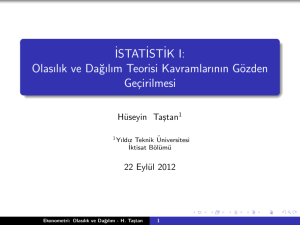 ISTATISTIK I: Olasılık ve Dagılım Teorisi