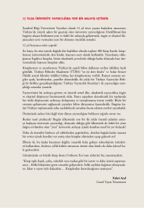 İstanbul Bilgi Üniversitesi Yayınları olarak 12 yıl önce yayına