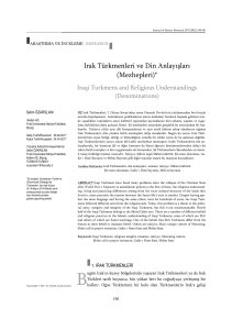 Irak Türkmenleri ve Din Anlayışları (Mezhepleri)