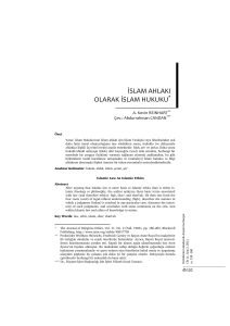 islam ahlakı olarak islam hukuku - Dinbilimleri Akademik Araştırma