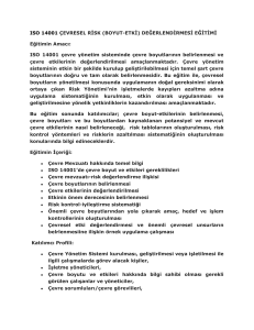 ISO 14001 ​ÇEVRESEL RİSK (BOYUT