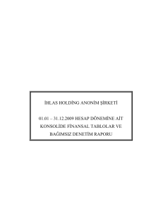 ihlas holding anonim şirketi 01.01 – 31.12.2009 hesap dönemine ait