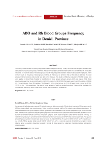 ABO and Rh Blood Groups Frequency in Denizli Province