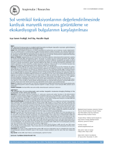 Sol ventrikül fonksiyonlarının değerlendirilmesinde kardiyak