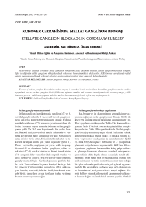 koroner cerrahisinde stellat gangliyon blokajı stellate ganglıon