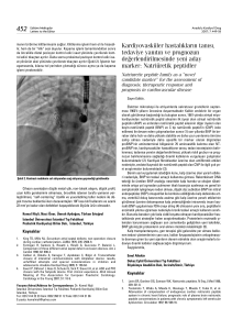 Kardiyovasküler hastal›klar›n tan›s›, tedaviye yan›t›n ve prognozun