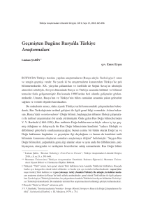 Geçmişten Bugüne Rusya`da Türkiye Araştırmaları*