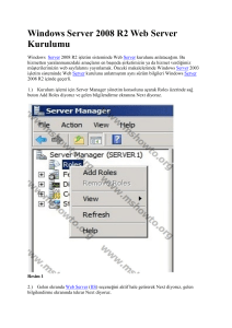 Windows Server 2008 R2 Web Server Kurulumu