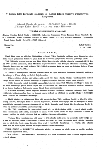 7 Kasım 1982 Tarihinde Halkoyu ile Kabul Edilen Türkiye