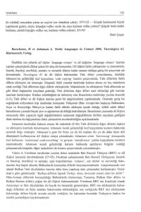 Boesclıoten, H ve Johanson L. Turkic Languages in Contact 2006