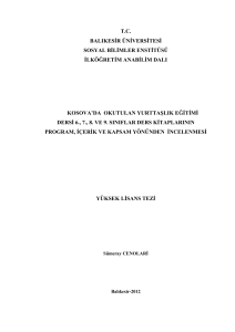 tc balıkesir üniversitesi sosyal bilimler enstitüsü ilköğretim anabilim