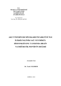 akut inferiyor miyokard infarktüsü ile ilişkili klinik sağ ventrikül