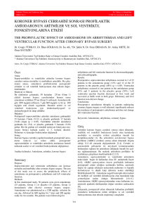 koroner bypass cerrahisi sonrası profilaktik amiodaronun aritmiler ve