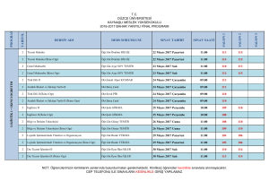 p rogram yar ıyıl dersin adı ders sorumlusu sınav tarihi sınav saati