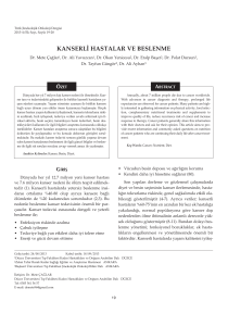 01 kunye yeni - Türk Jinekolojik Onkoloji Dergisi