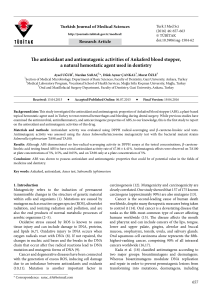 The antioxidant and antimutagenic activities of Ankaferd blood