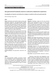 Akut gastroenteritli hastalarda rotavirüs ve adenovirüs antijenlerinin