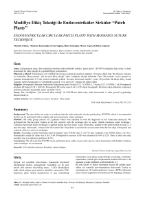 Modifiye Dikifl Tekni¤i ile Endoventriküler Sirküler “Patch Plasty”