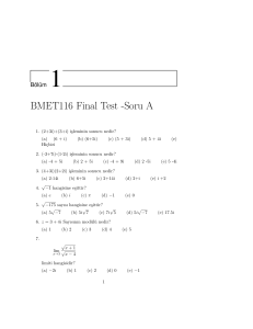 BMET116 Final Test