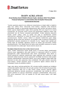 17 Şubat 2014 - Ziraat Bankası Genel Müdürü Hüseyin Aydın`ın