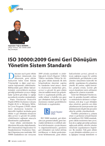 ISO 30000:2009 Gemi Geri Dönüşüm Yönetim Sistem