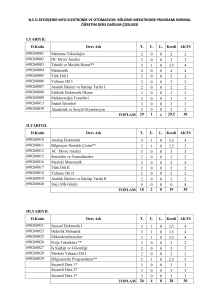 2014 mekatronik programı ders içerikleri