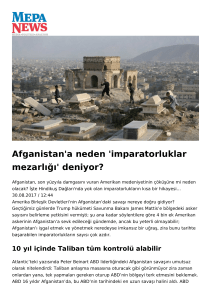 Afganistan`a neden `imparatorluklar mezarlığı` deniyor?