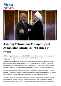 Avantaj Tahran`da: Trump`ın yeni Afganistan stratejisi