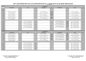 2016-2017 öğretim yılı bahar dönemi iktisat bölümü ı. ve ıı. öğretim