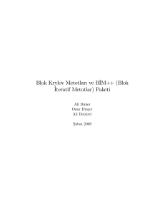 Blok Krylov Metotlarive B{IM++ (Blok {Iteratif Metotlar) Paketi