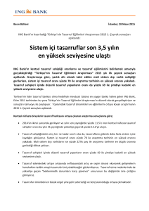 Sistem içi tasarruflar son 3,5 yılın en yüksek seviyesine ulaştı