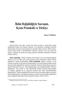 İklim Değişikliğiyle Ssavaşım, Kyoto Protokolü ve Türkiye