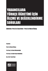 yabancılara türkçe öğretimi için ölçme ve değerlendirme soruları