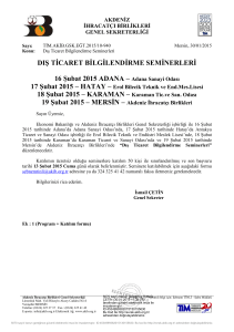 DIŞ TİCARET BİLGİLENDİRME SEMİNERLERİ 16 Şubat 2015