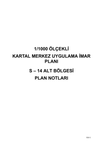 1/1000 ölçekli - İstanbul Kartal Kentsel Geliştirme Derneği
