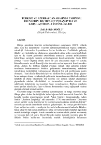 TÜRKIYE VE AZERBAYCAN ARASINDA TARIMSAL ÜRÜNLERIN