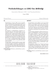 Psödoeksfoliasyon ve LOXL1 Gen Birlikteliği - Glokom