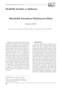054-60 metabolik - Yoğun Bakım Dergisi