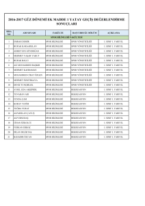 2016-2017 güz dönemi ek madde 1 yatay geçiş değerlendirme